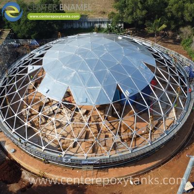 কাঁচা জলের ট্যাঙ্কের জন্য অ্যালুমিনিয়াম জিওডেসিক গম্বুজ: শ্যাওলার বৃদ্ধি বন্ধ করে এবং শোধন প্রক্রিয়ার আগে জলের বিশুদ্ধতা বজায় রাখে