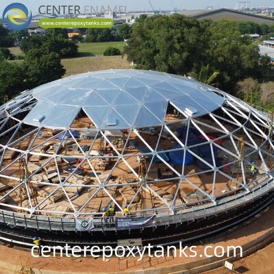 অপচয়িত তেল সঞ্চয়কারী ট্যাংকের জন্য ঢালাই করা ইস্পাত ট্যাঙ্কের জন্য বাহ্যিক ভাসমান ছাদঃ বাষ্পীভবন সীমিত করার সময় ক্ষতিকারক ধোঁয়া এবং গন্ধগুলি ধারণ করতে সহায়তা করে